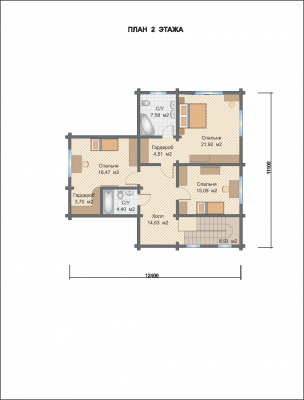 Базовые планировки Дом из клееного бруса Морелия 2