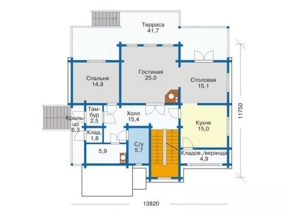 Базовые планировки Дом из клееного бруса Стэмфорд 2