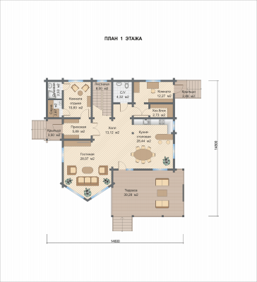 Базовые планировки Дом из клееного бруса Горный Алтай 1