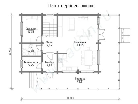 Базовые планировки Дом из клееного бруса Капль 1