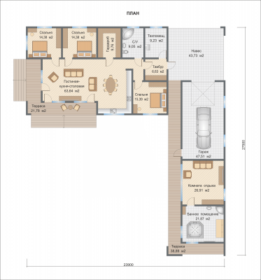 Базовые планировки Дом из клееного бруса Таланс 1